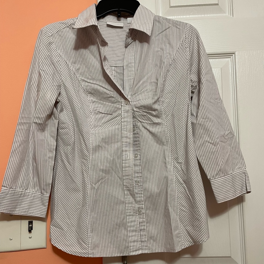 White Stripe Button down